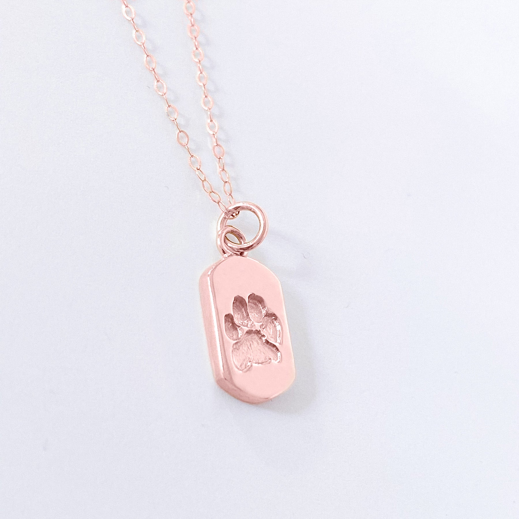 Rose gold shop dog tag chain