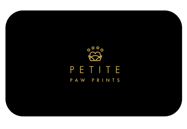 black with gold logo Paw print jewellery gift card